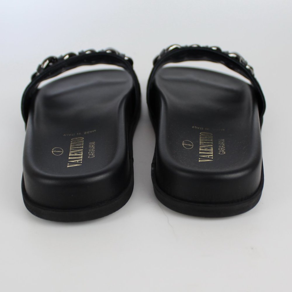 NEW VALENTINO GARAVANI Chain Slide Sandal, Black, EU 38.5 - Picture 10 of 16